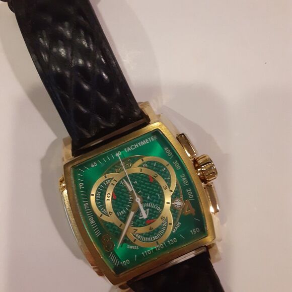 Invicta S1 Rally Watch Tachymeter Swiss made Chronograph Leather Band NOTE - Picture 14 of 16